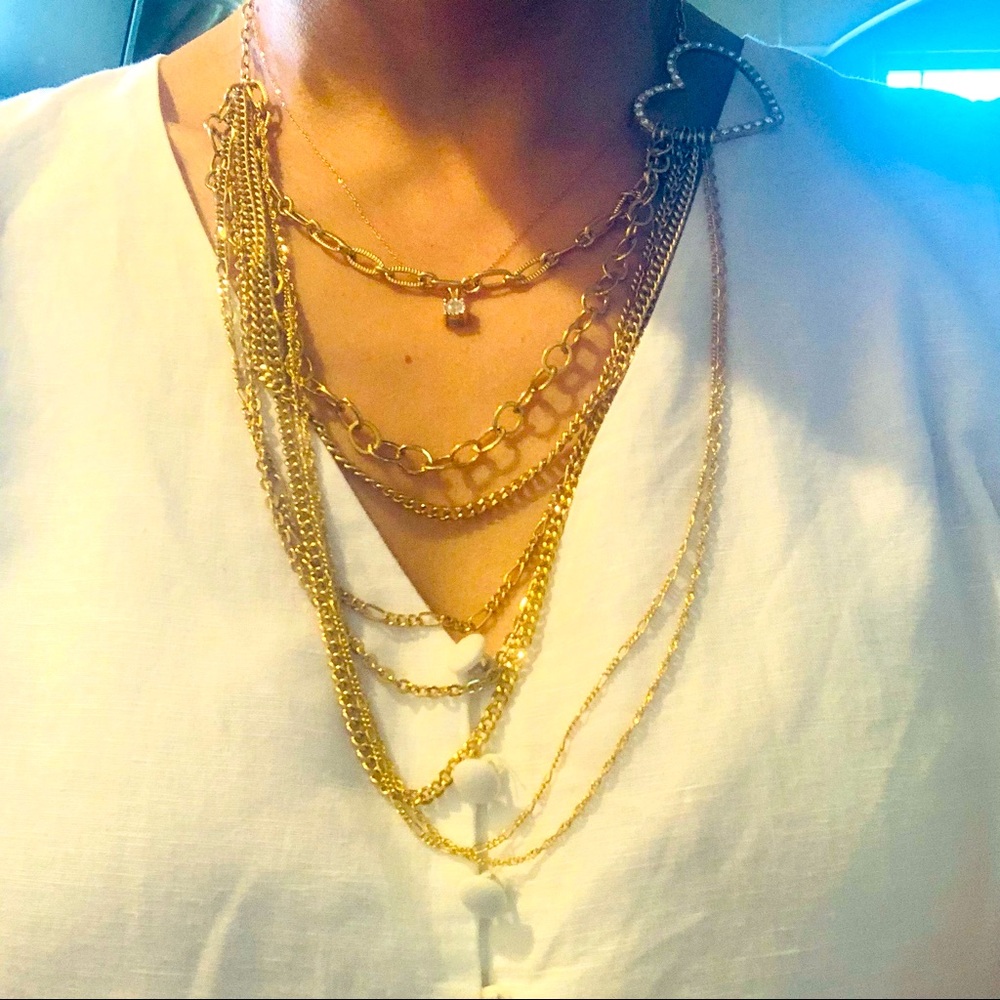 Vintage gold layered necklace - Picture 2 of 4